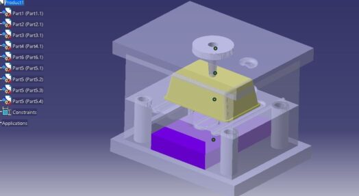 طراحی قالب تزریق پلاستیک ظرف مربعی - طراح صنعت