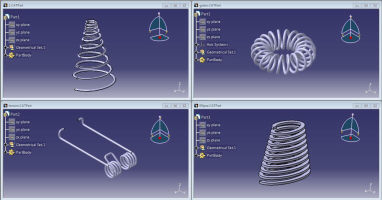 طراحی فنرها با نرم افزار کتیا