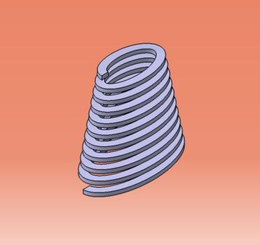 طراحی فنر بیضی شکل با کتیا