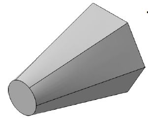 ایجاد حجم بین یک شش ضلعی و دایره با
استفاده از دستور Multi-section Solid