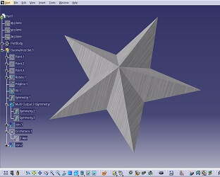 طراحی ستاره در catia