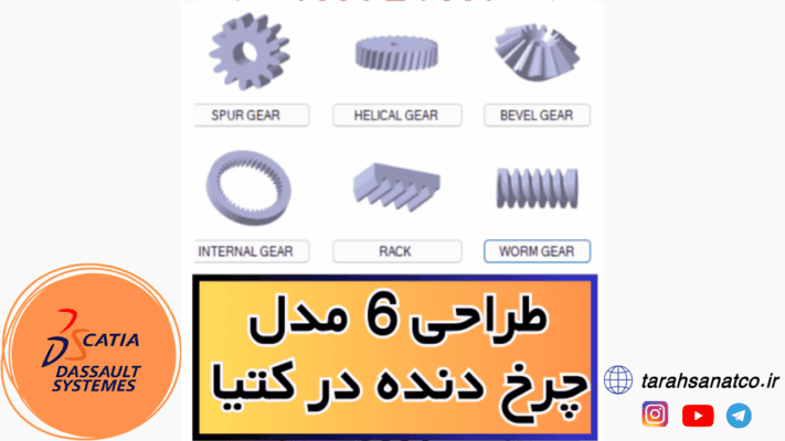 طراحی رایگان و سریع 6 مدل چرخدنده در نرم افزار کتیا